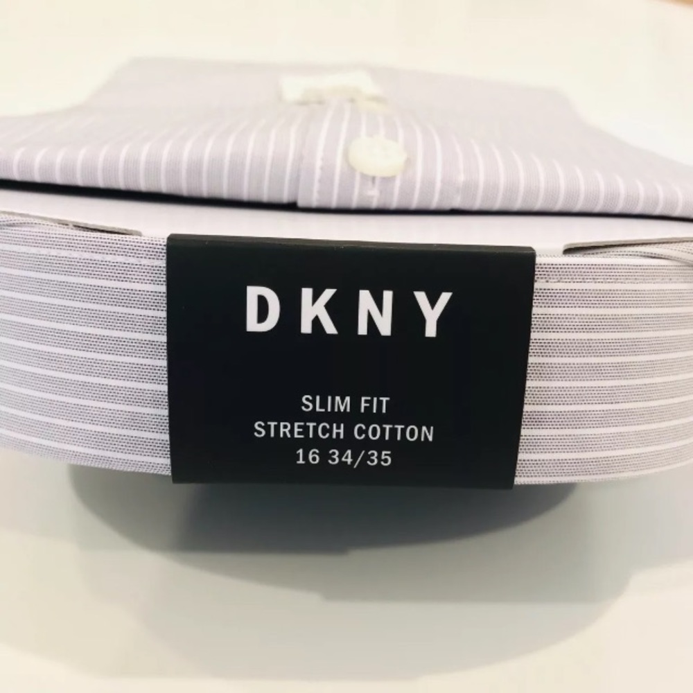DKNY Men's Slim-Fit Stretch Stripe Dress Shirt - Picture 6 of 6